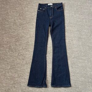 Zara High Rise Dark Wash Boot Cut Flare Jeans Size 4